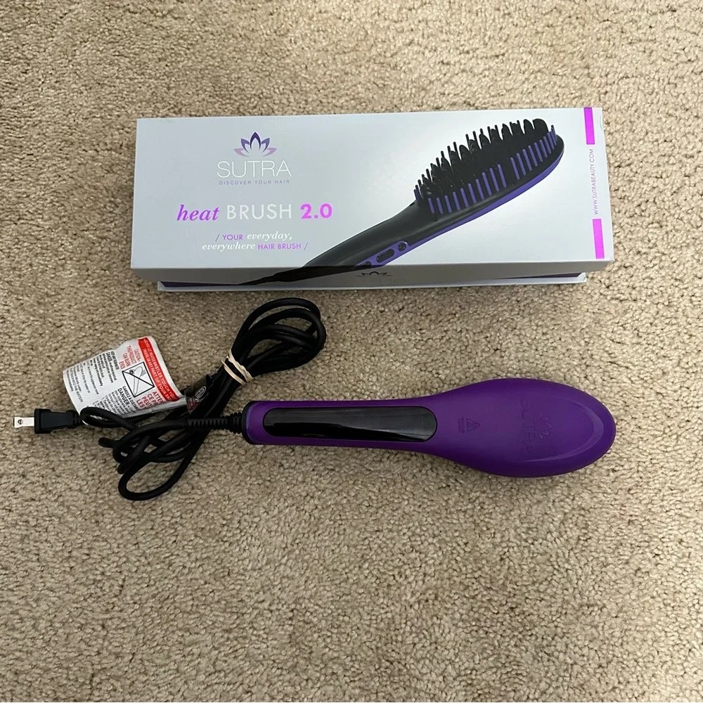 Sutra Heat Brush 2.0 Styling Tool - Heats up to 450‎ Degrees Black & Purple EUC